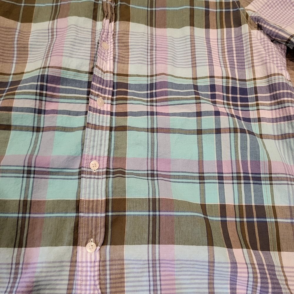 Vineyard Vines Plaid Button Down Short Sleeved Shirt Mens Size Large - Picture 2 of 7